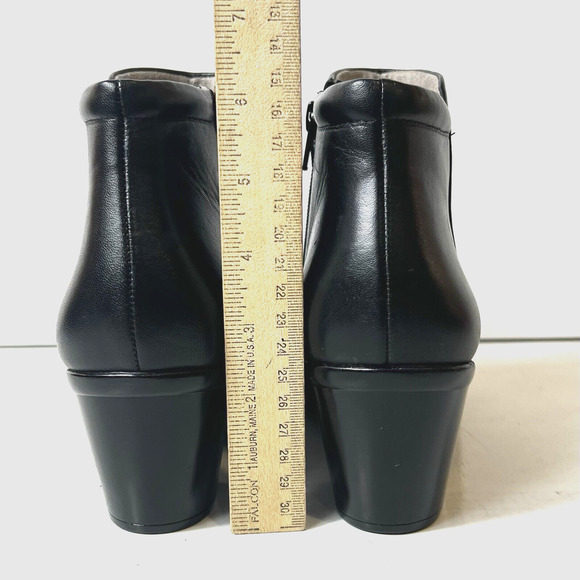 Naturalizer N5 Comfort Heel Ankle Boots Womens Sz 9M Black Leather Zip Up Casual - Picture 8 of 11